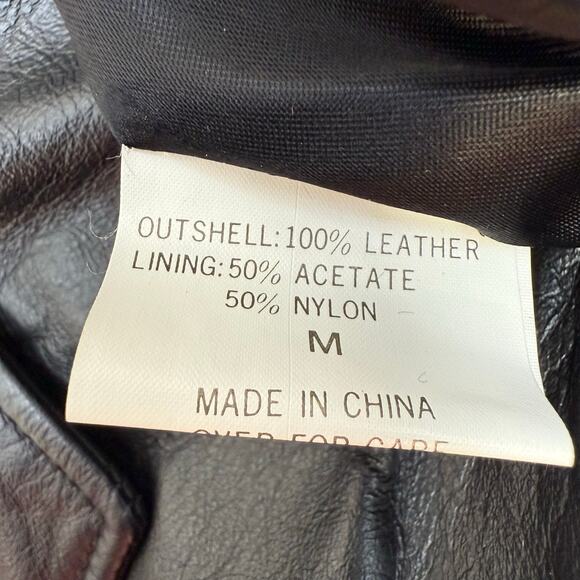 Virginia Slims Wear Leather Moto Jacket Women's M Black Heavy Duty Zippers VTG - Picture 13 of 15